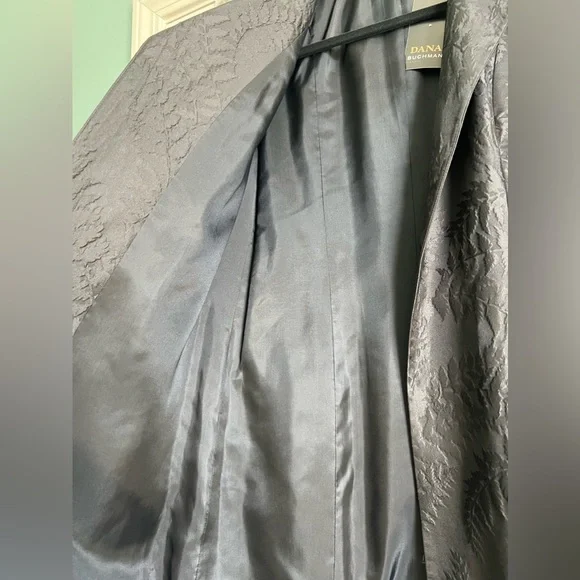 Dana Buchman Embossed Fern Silk Coat - Picture 6 of 10